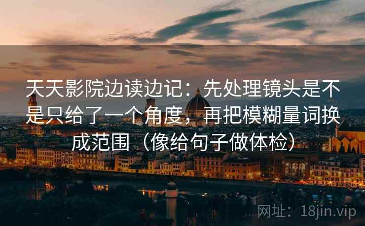 天天影院边读边记：先处理镜头是不是只给了一个角度，再把模糊量词换成范围（像给句子做体检）